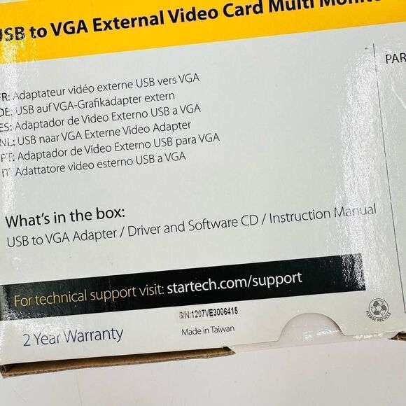 StarTech.com USB to VGA Multi Monitor External Video Card Adapter USB2VGAE2 - Picture 4 of 6